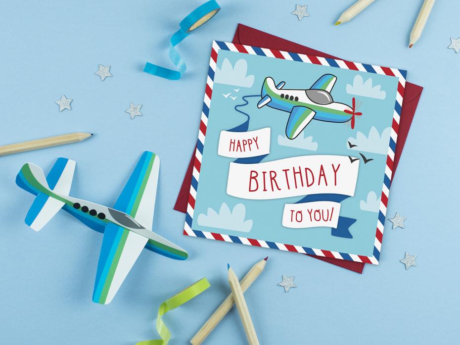 Birthday Plane Card